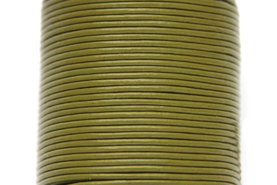 Leather cord, 1,5 mm diam., Olive Green, 5 m