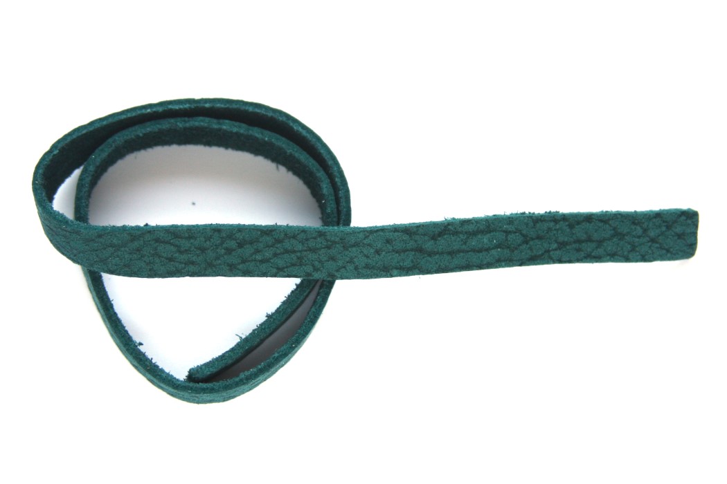 Leather for bracelet, 9mm x 38cm, Sea Green reptile, 1 pc
