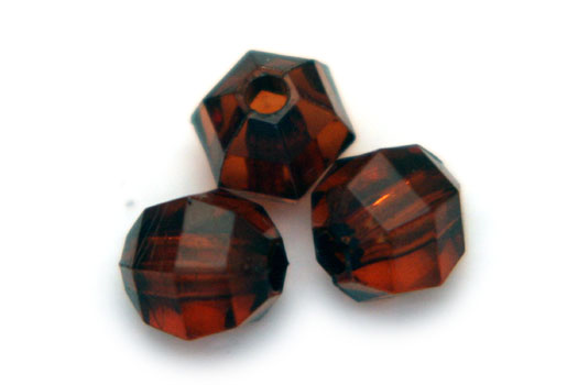 Acrylic Facetted bead, 12mm, Brown, 100 gr