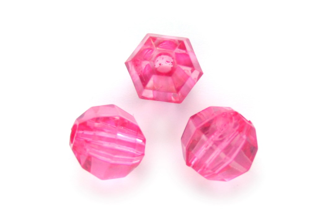 Acrylic Facetted bead, 12mm, Mid Pink, 100 pcs