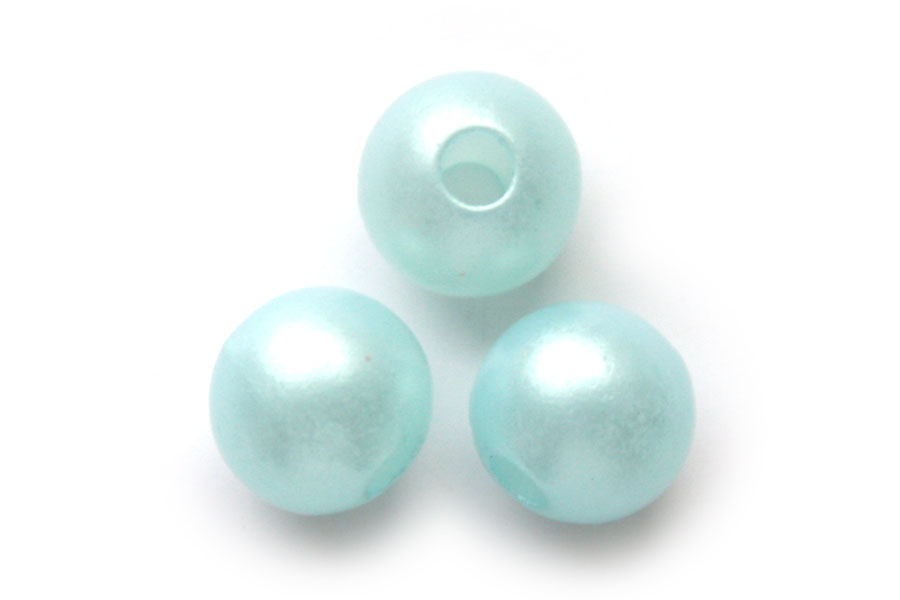 Round acrylic bead, satin finish,  8mm, Turquoise, 100 pcs