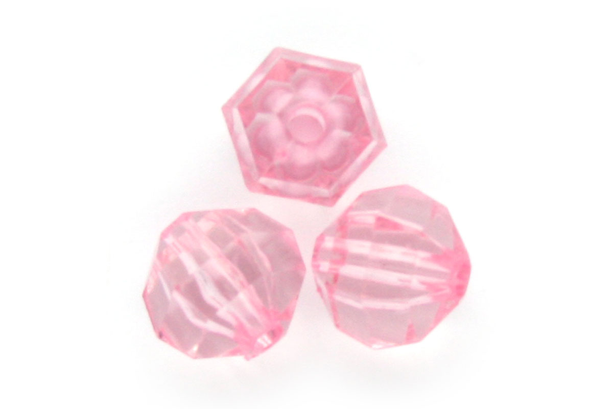 Acrylic facetted bead,  8mm, Pink, 50 gr
