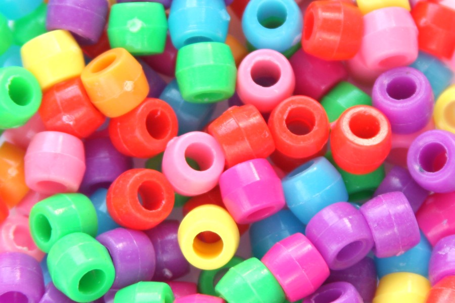 Drum shaped bead mix, large hole, for loom, 6x9mm, Multi Colour,