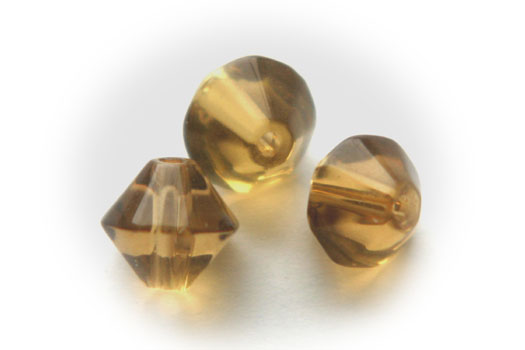 Bicone transparent Facetted bead, 8mm, Brown, 42 pcs