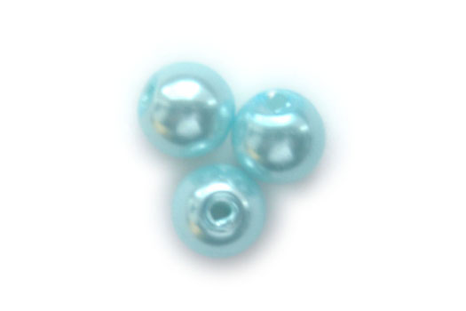 Ronde glasparel,  6mm, Turquoise, 130 st