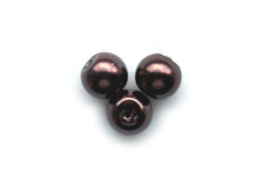Round glass bead,  6mm, Brown, 130 pcs