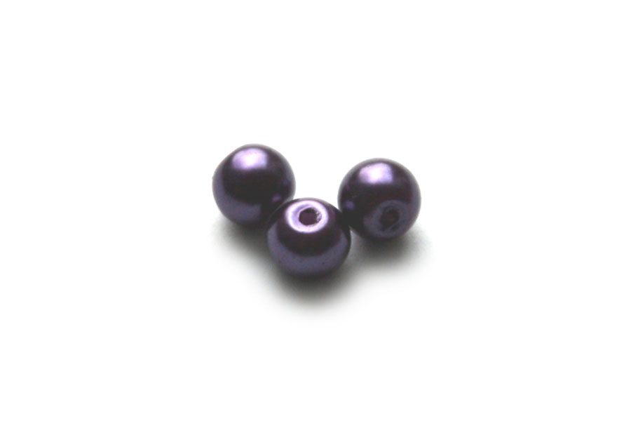 Round glass bead,  6mm, Purple, 130 pcs
