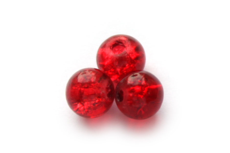 Round crackle bead,  6mm, Red, 150 pcs