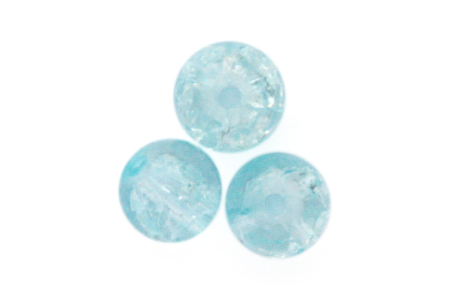 Round crackle bead,  6mm, Light turquoise, 150 pcs