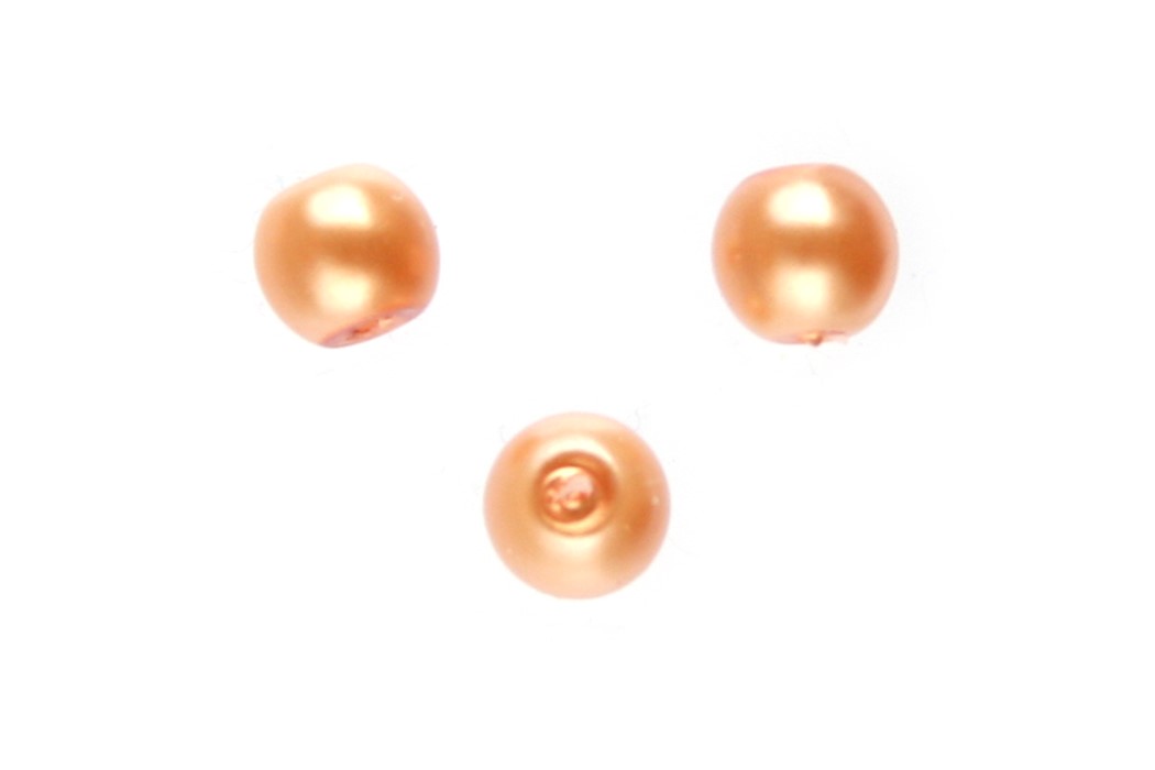 Round glass pearl bead,  4mm, Light Peach, 220 pcs