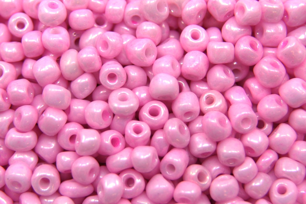 Seed beads, glass,  4mm, Pink, 50 gr