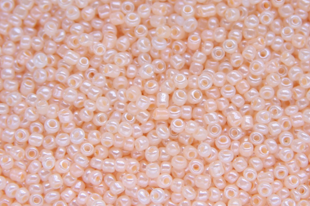 Glass seed beads, opaque,  2mm, Light peach, 50 gr