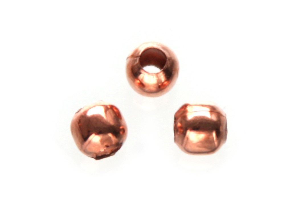 Metal round smooth spacer,  6mm, Rose Gold, 100 pcs