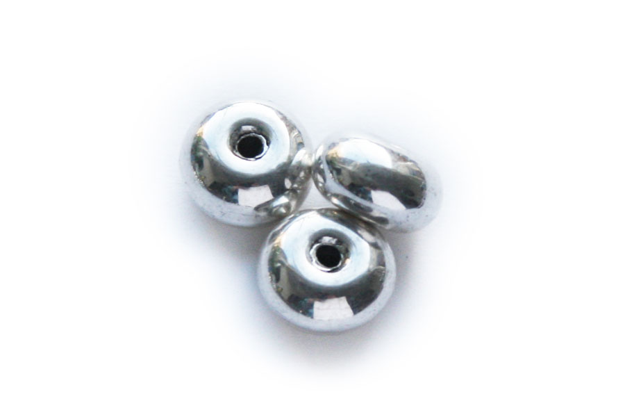 Rondelle, metal coated bead, 10mm, 50 pcs