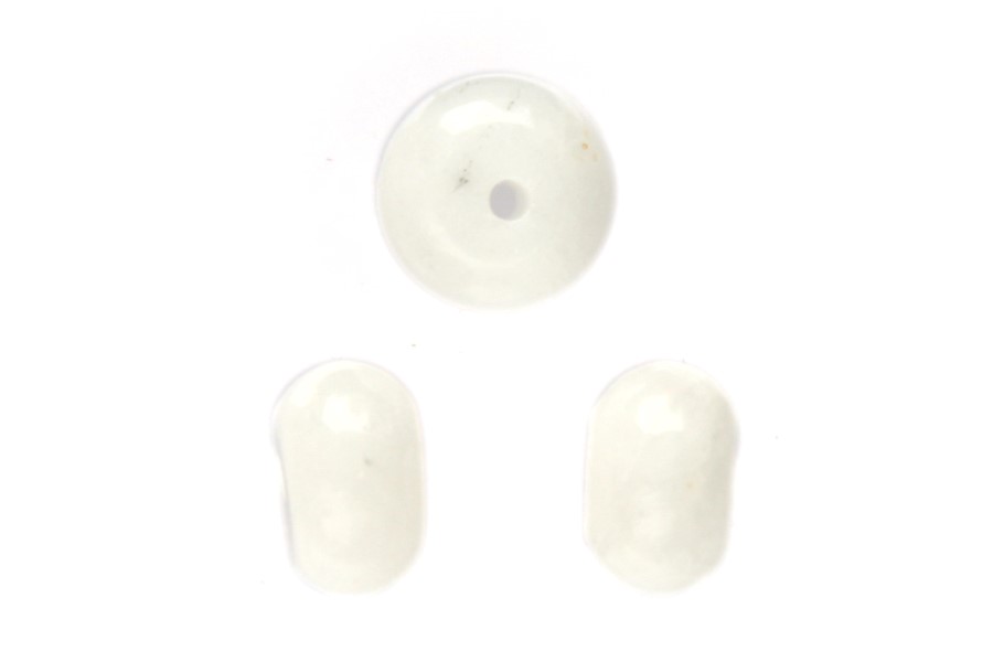 Abacus shaped semi precious DQ bead, 8x5mm, White, 20 pcs