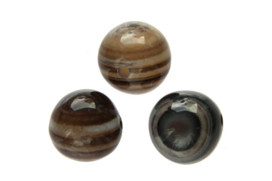 Round black striped Agate DQ bead, 10mm, 10 pcs