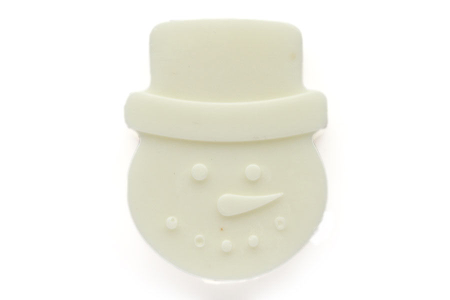 Soap beads, Large snow man, White, vertical hole, 50x65mm, 1 pc