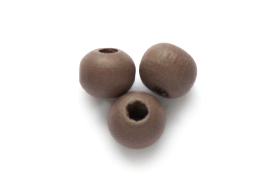Round wooden bead DQ,  6mm, Caff? latte, 250 pcs