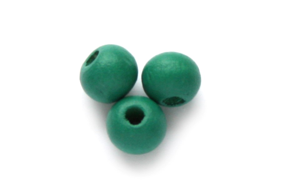 Round wooden bead DQ,  6mm, Emerald, 250 pcs