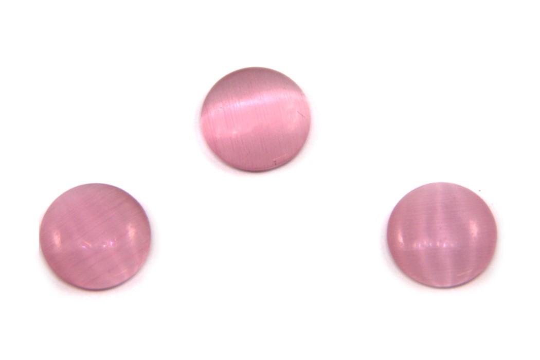 Cabochon, Glass, Cat eye, 10mm, Pink, 10 pcs