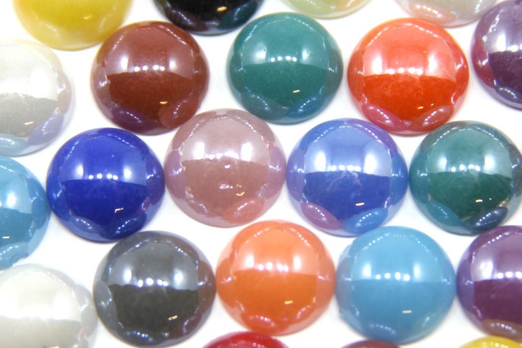 Cabochon, Pearlized Glass, 10mm, Mother of pearl, 20 pcs