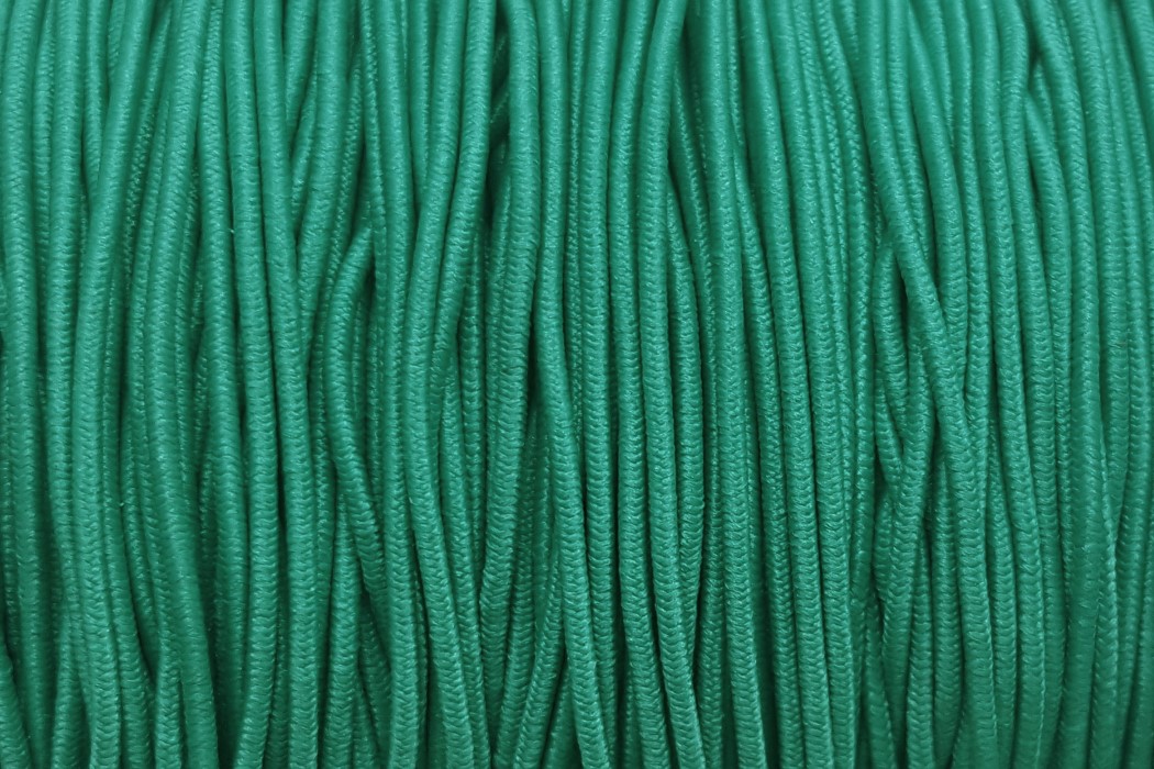 Colored round elastic ribbon,  1mm, Sea Green, 10 m