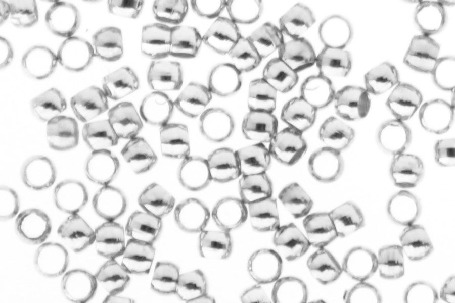Crimp beads,  2mm, silver color, 100 pcs