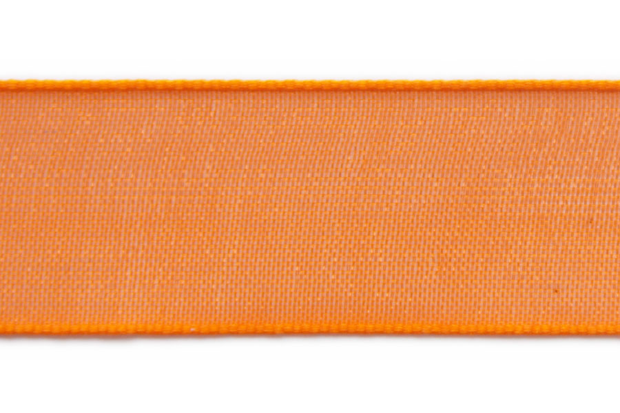 Organza ribbon, 15mm wide, Orange, 5 m
