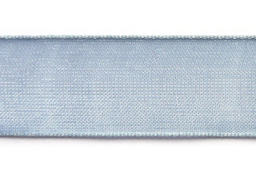 Organza ribbon, 15mm wide, Grey, 5 m