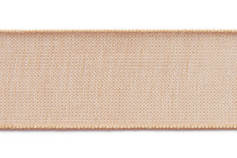 Organza ribbon, 15mm wide, Light brown, 5 m