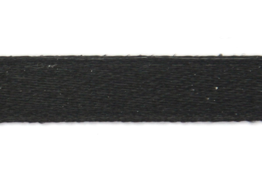 Satijn lint,  7mm, Zwart, rol van 22,5 meter, 1 st
