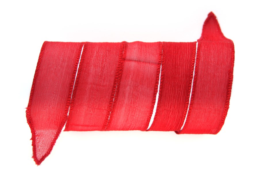 Hand dyed silk bracelet ribbon, 2,5x85cm, Rood, 1 pc